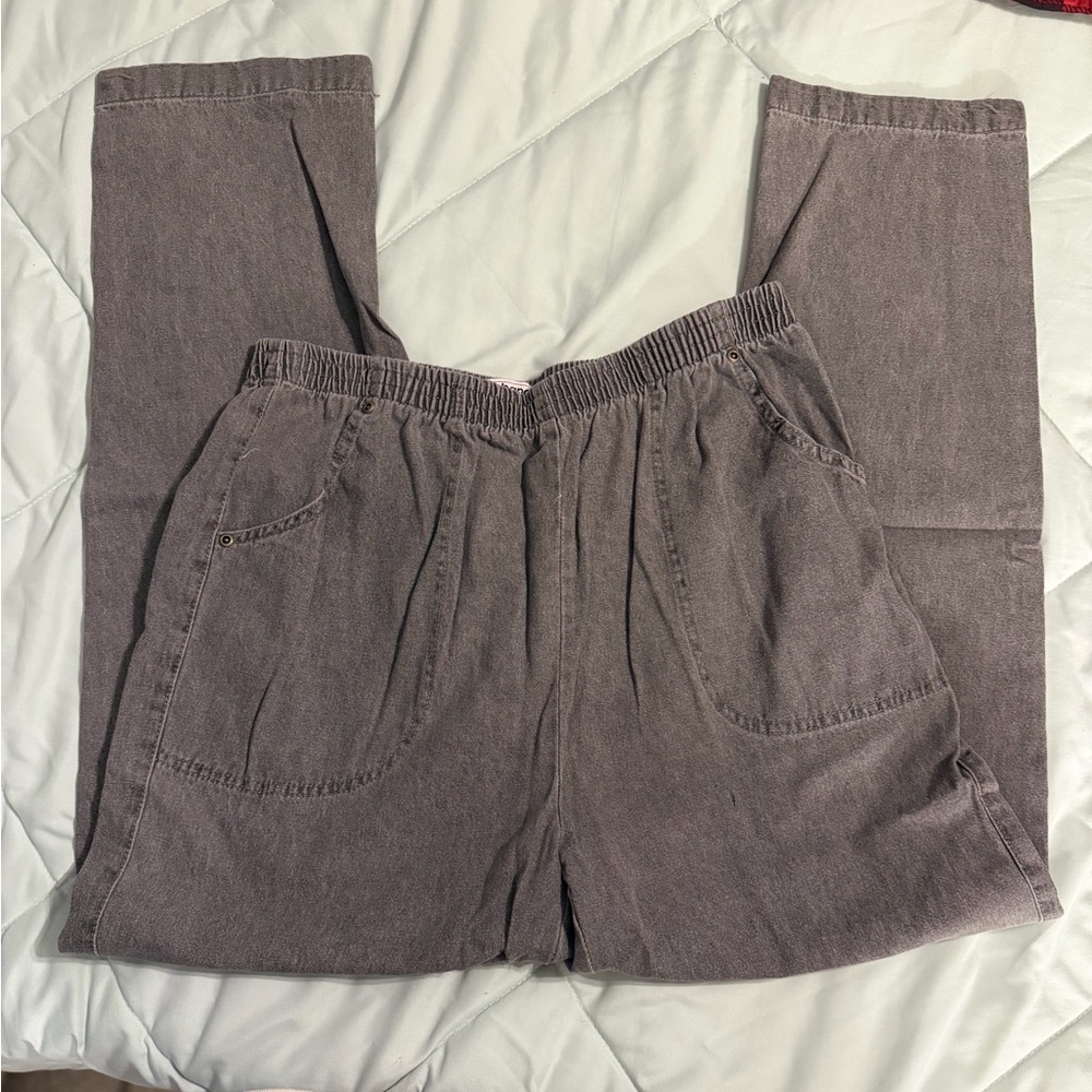 Haband Signature Gray Elastic Waist Pants